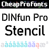 DINfun Pro Stencil by Roger S. Nelsson
