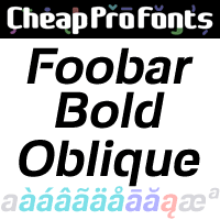 Foobar Pro Bold Oblique
