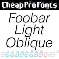Foobar Pro Light Oblique by Roger S. Nelsson
